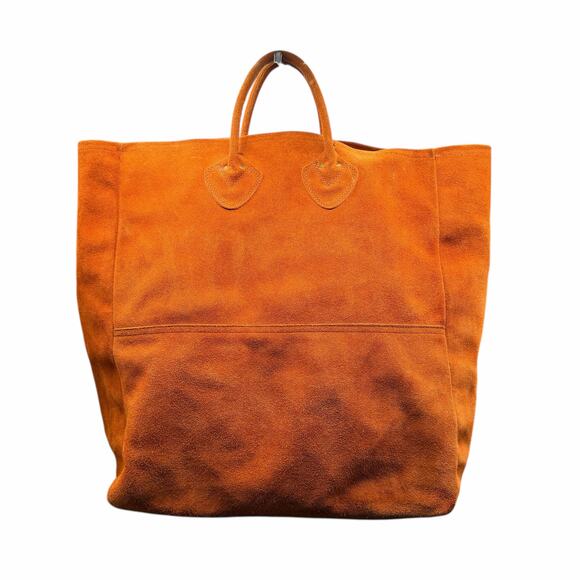 Vintage L.L.Bean Suede Tote Bag Brown XL 1980s Made in USA rare hard to find - Picture 4 of 16